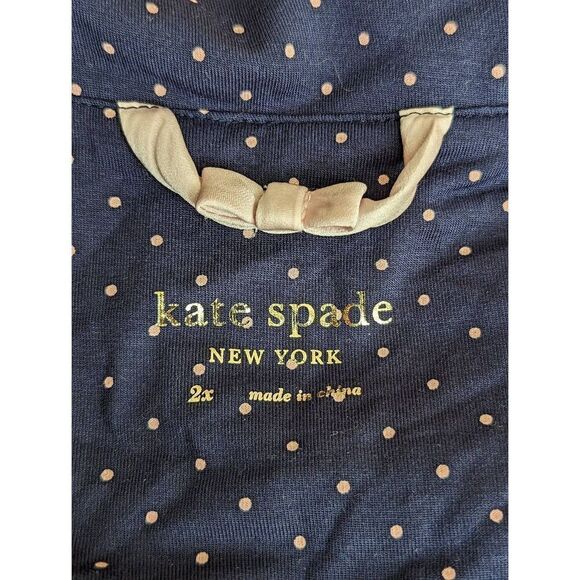 Kate Spade Women Blue Polka Dots Button-Up Shirt & Short Sleep Set Size 2X - Picture 6 of 8